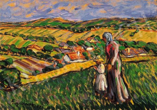 Egry József - Hazafelé a domboldalon festménye