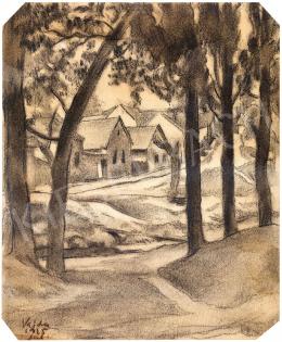 Vajda, Lajos - Row of Houses Among Trees 