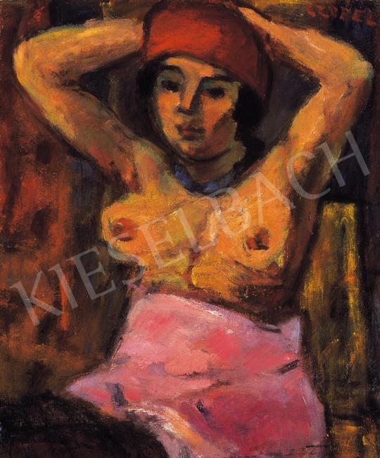  Czóbel, Béla - Semi-nude in red scarf | 16th Auction auction / 41 Lot