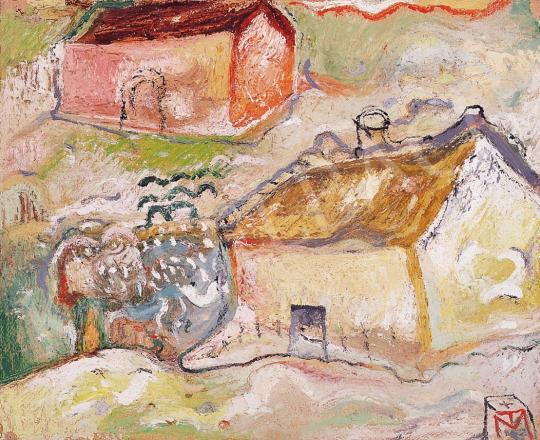  Tóth, Menyhért - Landscape with houses, about 1958 | 16th Auction auction / 103 Lot