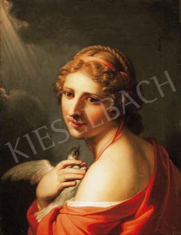 Ismeretlen festő, 19. század - Leány galambbal 