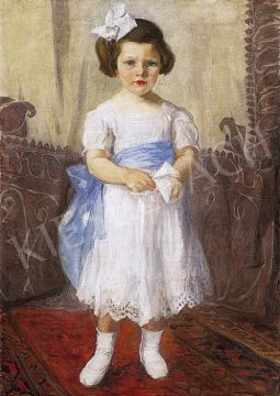 Ismeretlen festő, 1912 körül - Kislány fehér ruhában | 12. Aukció aukció / 25 tétel