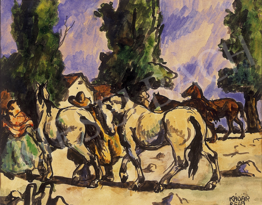  Kádár, Béla - Horses  returning home | 12th Auction auction / 28 Lot