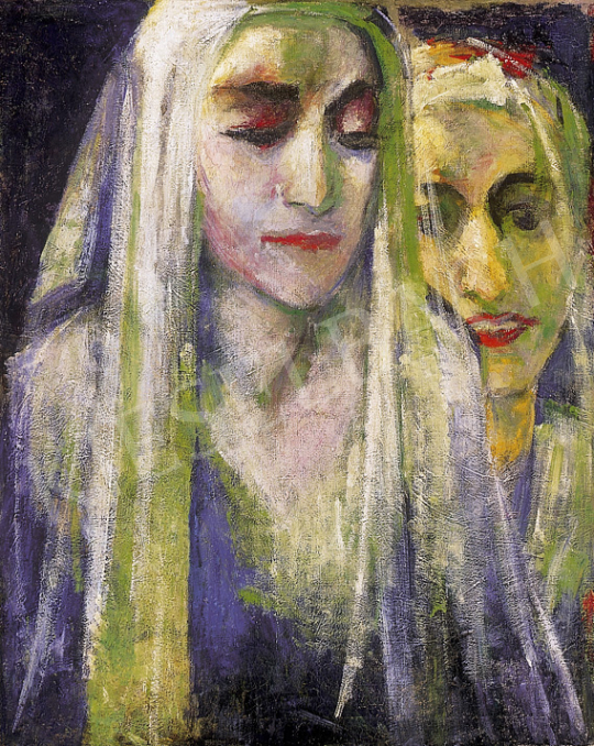  Ismeretlen magyar festő, 1930 körül - Nők fátyolban | 12. Aukció aukció / 91 tétel