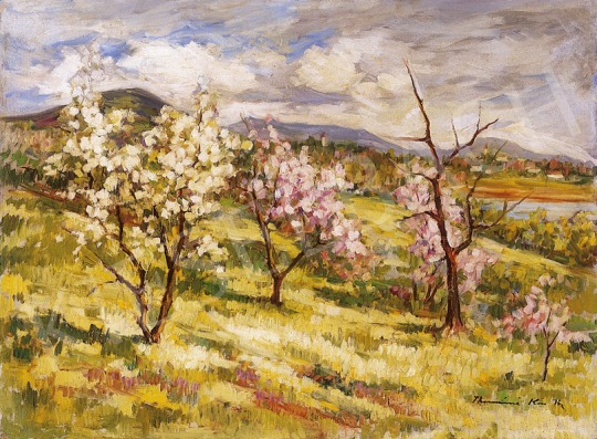 Thormáné Kiss, Margit - Blooming trees on the mountain Virághegy | 12th Auction auction / 127 Lot