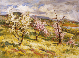 Thormáné Kiss, Margit - Blooming trees on the mountain Virághegy 