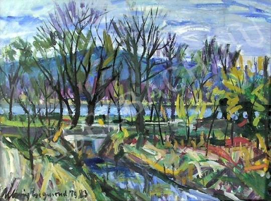  Uhrig, Zsigmond - Danube-side at Spring painting