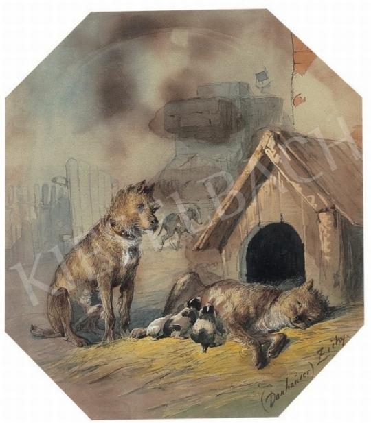  Zichy, Mihály - Dog family | 11th Auction auction / 52 Lot