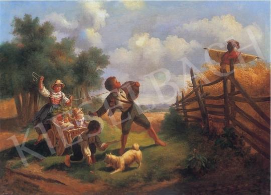 Bauer jelzéssel, 1860 körül - Játszadozó gyerekek | 11. Aukció aukció / 90 tétel