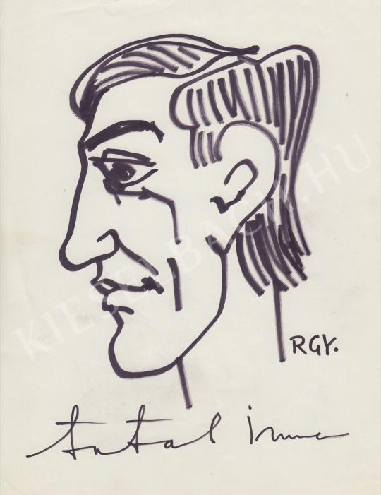 For sale  Rózsahegyi, György - Portrait of Imre Antal Humorist, TV Commentator 's painting