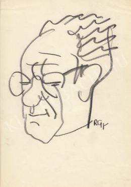  Rózsahegyi, György - Portrait of Felix Kassowitz Cartoonist, Graphics (1970s)