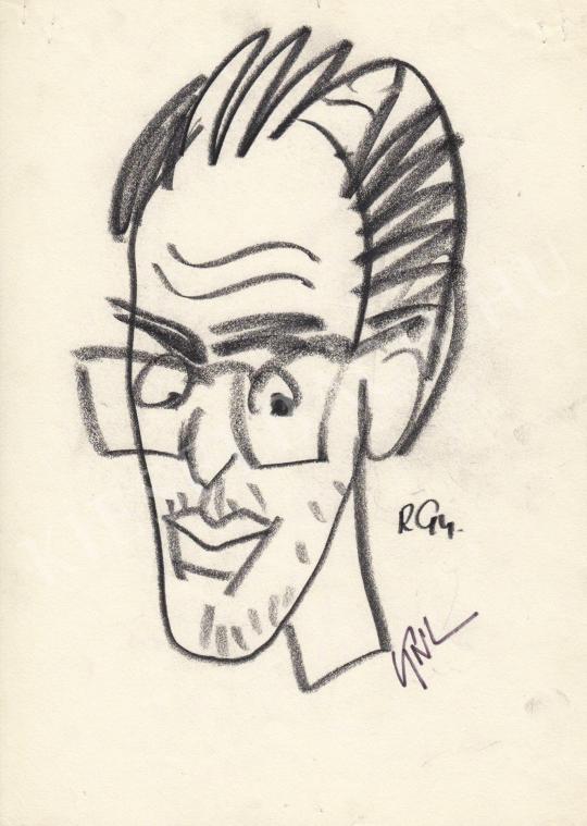 For sale  Rózsahegyi, György - Portrait of László Kertész N. Caricaturist 's painting