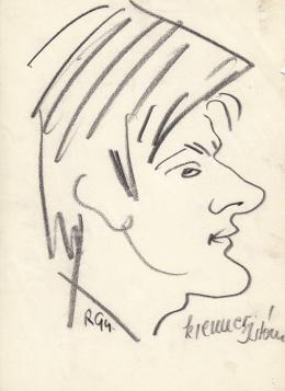  Rózsahegyi, György - Portrait of István Krenner Graphics, Caricaturist 