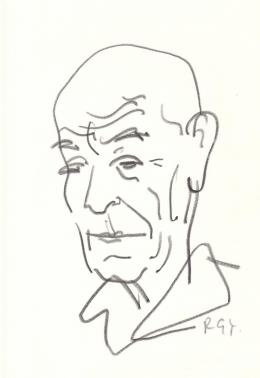  Rózsahegyi, György - Portrait of Béla Uitz Painter, Graphics (c. 1970)