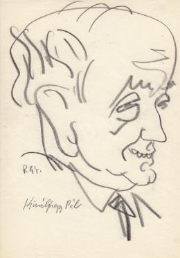  Rózsahegyi, György - Portrait of Pál Királyhegyi Humorist, Writer (1970-80s)