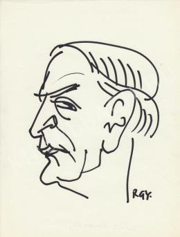  Rózsahegyi, György - Portrait of Lajos Hollós Korvin Poet, Writer (1970s)
