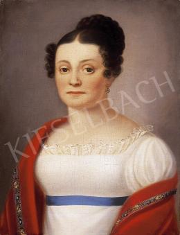 Magyar festő - Hölgy fehér ruhában 