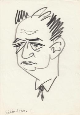  Rózsahegyi, György - Portrait of István Sőtér Writer (1970s)