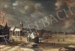 Beerstraten, Jan Abrahamsz - Winter landscape with country church and frozen canal 