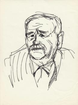  Rózsahegyi, György - Portrait of Péter Veres Writer, Politician (1970s)