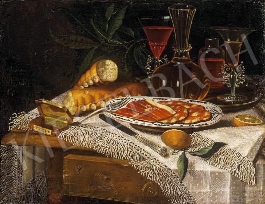 Ismeretlen olasz festő, 18. század - Csendélet sonkával, kenyérrel | 11. Aukció aukció / 166 tétel