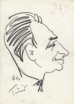  Rózsahegyi, György - Portrait of Mátyás Tímár dr. Head of the Hungarian National Bank (1960s)