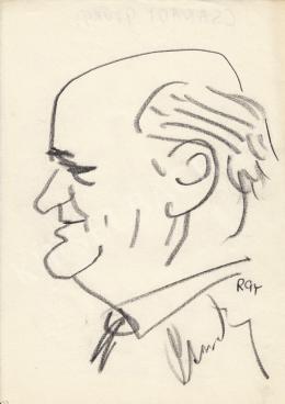  Rózsahegyi, György - Portrait of György Csanády dr. Poet, Journalist (1960s)