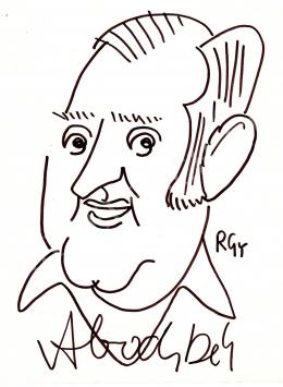  Rózsahegyi, György - Portrait of Béla Abody Critic, Writer, Humorist, Editor (1970s)