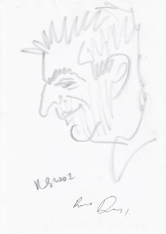  Rózsahegyi György - Bárdos András újságíró, szerkesztő, műsorvezető portréja festménye