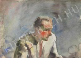 Ősz, Dénes - Half Figure of a Suited Man (Double-sided) (1950s)