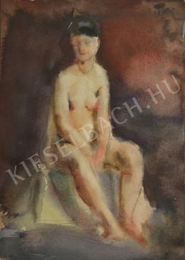 Ősz, Dénes - Female Nude Looking Down (1950s)