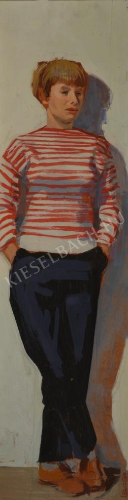 Ősz, Dénes - The Striped Pullover (Katalin E. Nagy's Portrait) (1950-60s)