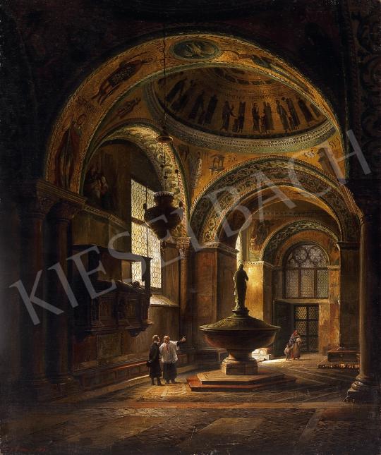 Ismeretlen olasz festő (Luigi Guerra jelzésse - A velencei Szt. Márk bazilika belseje | 10. Auction aukció / 121 tétel