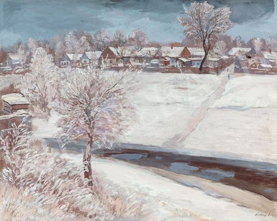 Szlányi, Lajos - Szolnok Brook-side in Winter, 1930 | 44th Auction auction / 44 Lot