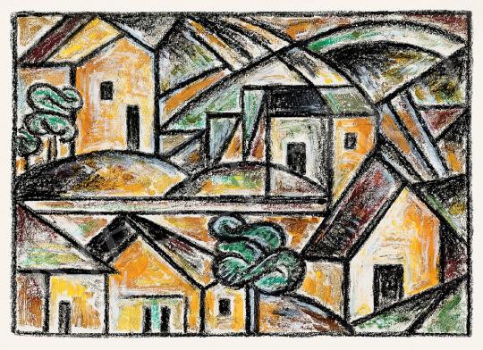  Bortnyik, Sándor - Green-Yellow Landscape, 1960s | 44th Auction auction / 74 Lot