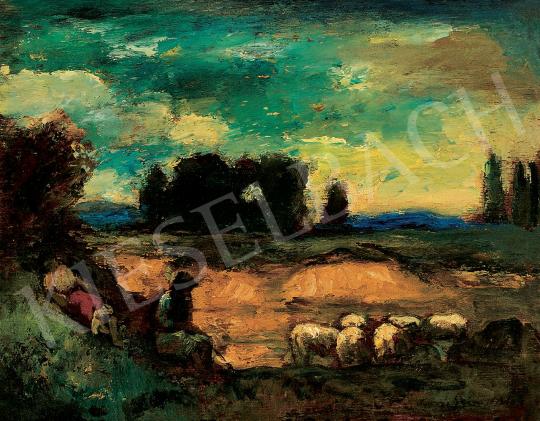  Iványi Grünwald, Béla - Landscape with Sheeps | 44th Auction auction / 92 Lot