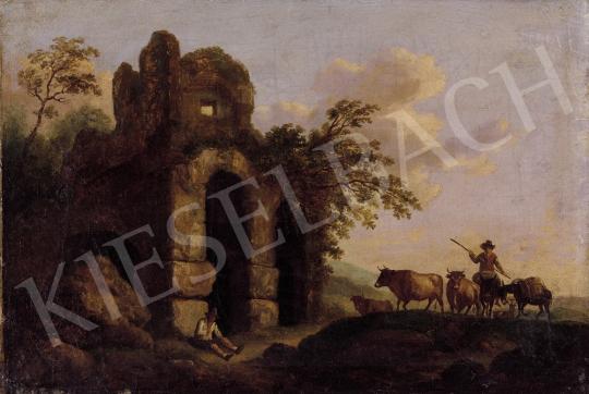 Ismeretlen olasz festő, 18. század - Tájkép antik rommal | 10. Auction aukció / 183 tétel