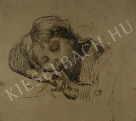 For sale  Kunffy, Lajos - Portrait of a Sleeping Child, 1907 's painting