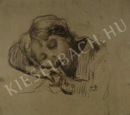  Kunffy Lajos - Alvó kisgyermek portréja, 1907 