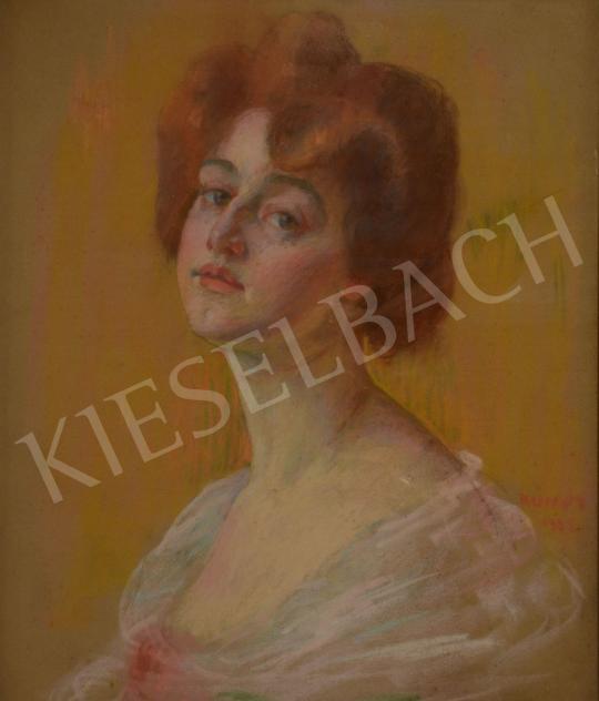 For sale  Kunffy, Lajos - Portrait of a Red-Headed Aristocrat Lady, 1905 's painting