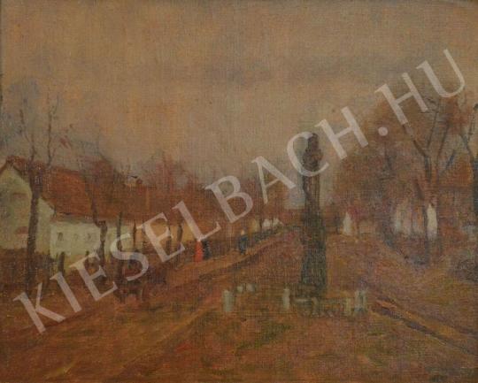 For sale  Kunffy, Lajos - Village Street with Cross 's painting