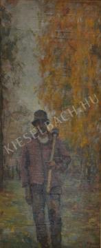 For sale  Kunffy, Lajos - Woodcutter with Axe on His Shoulder 's painting