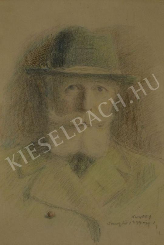 Eladó  Kunffy Lajos - Önarckép kalapban festménye
