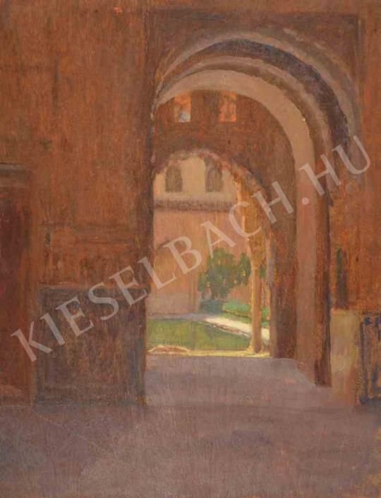 For sale  Kunffy, Lajos - The Ambulatory of the Alhambra in Granada (Started Picture in the Alhambra) 's painting