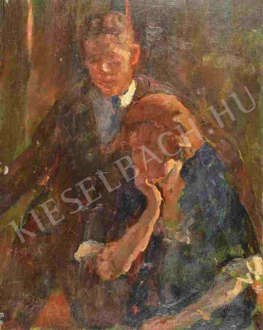 For sale  Kunffy, Lajos - The Artist's Wife and Son 's painting