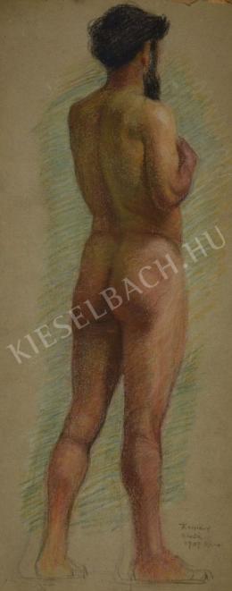  Kacziány, Aladár - Standing Parisian Male Nude (1909)