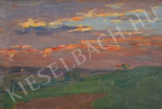 Eladó  Kunffy Lajos - Rózsaszín naplemente festménye