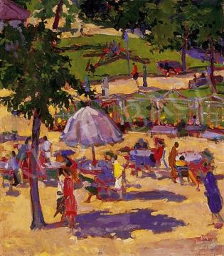 Ismeretlen festő, 1910-es évek - Vasárnap délután a parkban | 9. Aukció aukció / 16 tétel