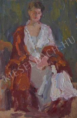  Kunffy, Lajos - Aristocratic Lady (Portrait Study) (1920)