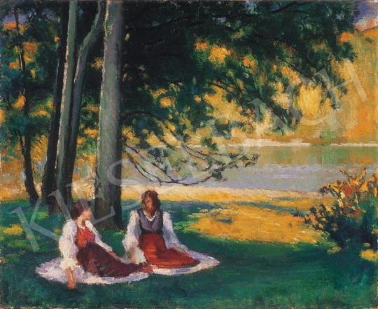 Balla, Béla - Landscape of Felsőbánya with female figures | 9th Auction auction / 61 Lot